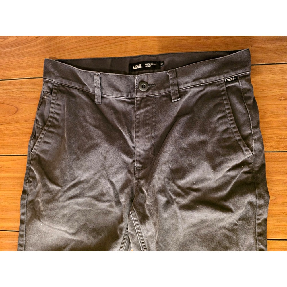 VANS Men's Gray Twill Cotton Chino Pants Slim Fit Tapered Leg Waist 30
